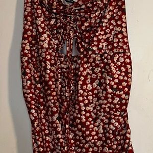 Red floral dress